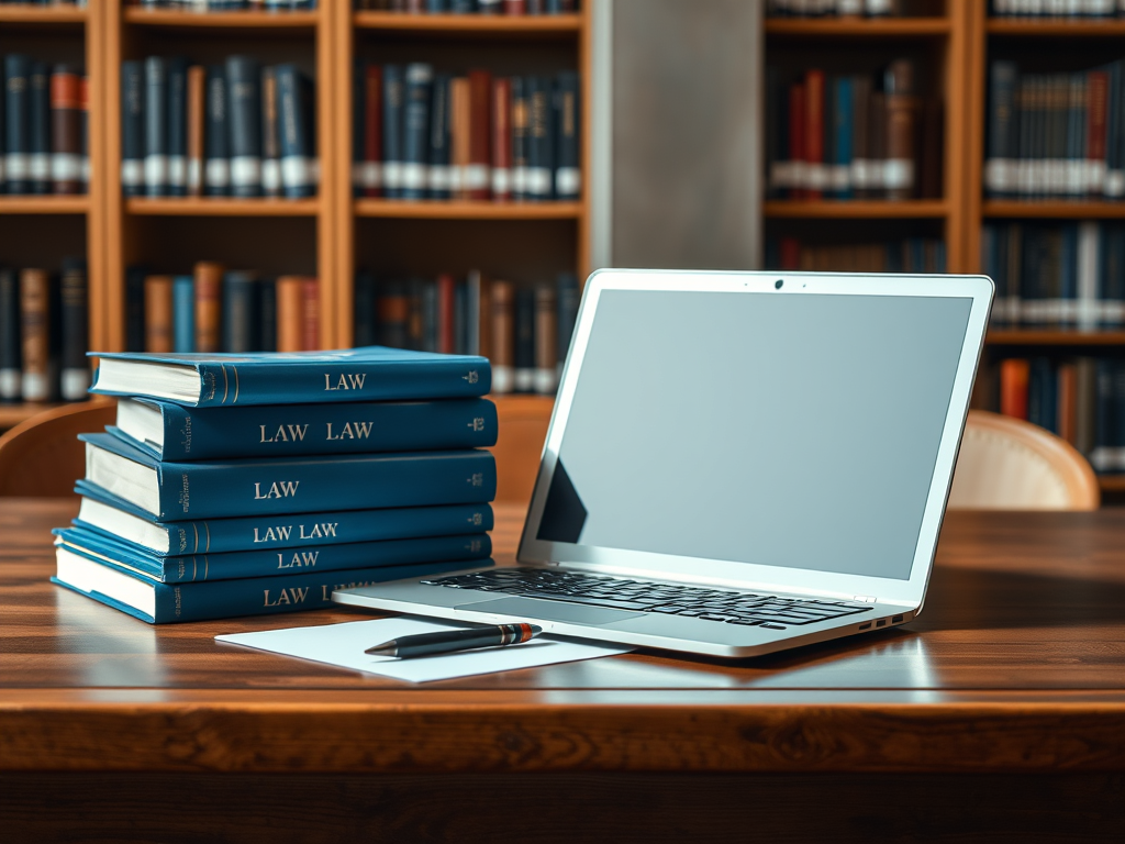 Professional, modern law firm logo or abstract legal image. Clean, sophisticated design.